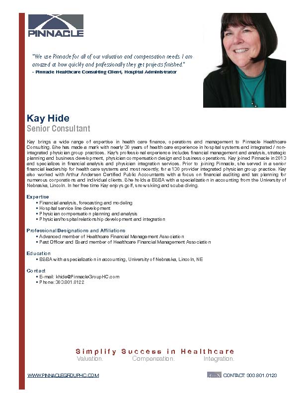 Kay Hide - Pinnacle Healthcare Consulting